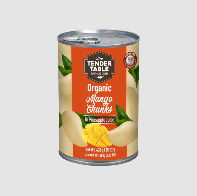 The Tender Table Organic Mango Chunks (In Pineapple Juice) 430G