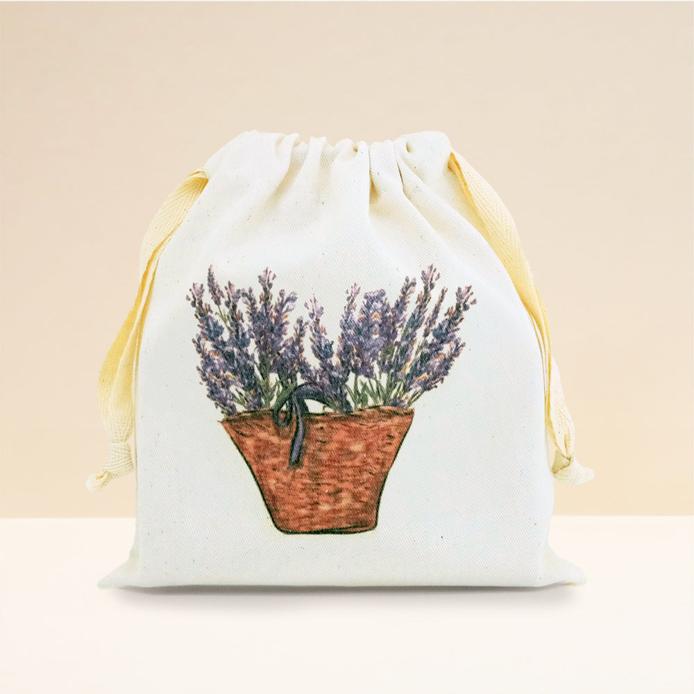 Drawstring Bag Lavender Basket Cute Bag Banking Needs