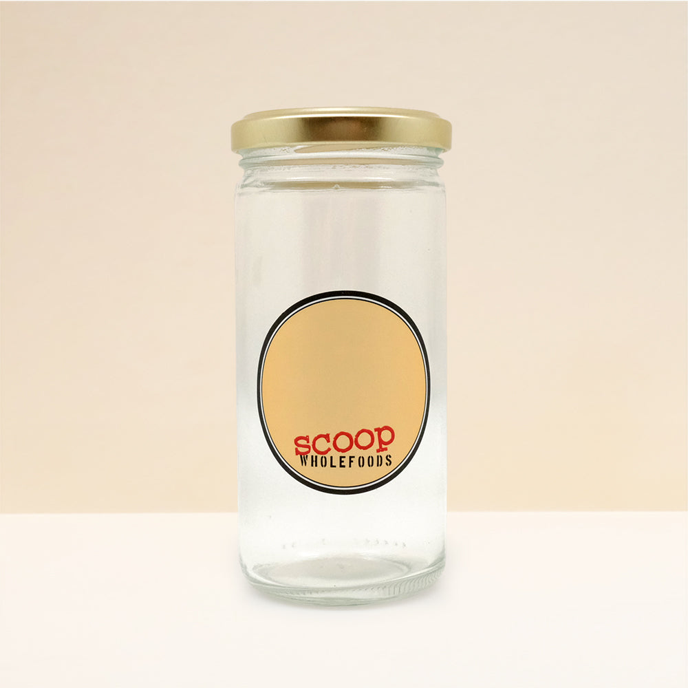 250ML Tall Jar with Gold Cap Reusable Bag