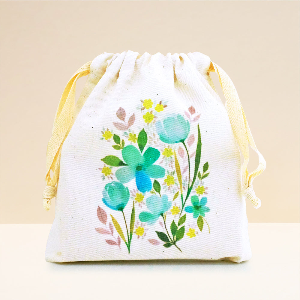 Drawstring Bag Pastel Flower Cb #REF!