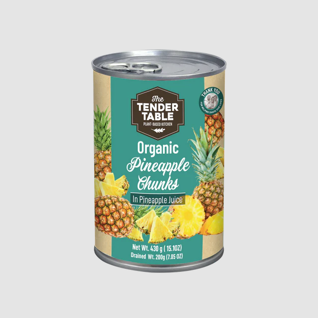 The Tender Table Organic Pineapple Chunks (In Pineapple Juice) 430G