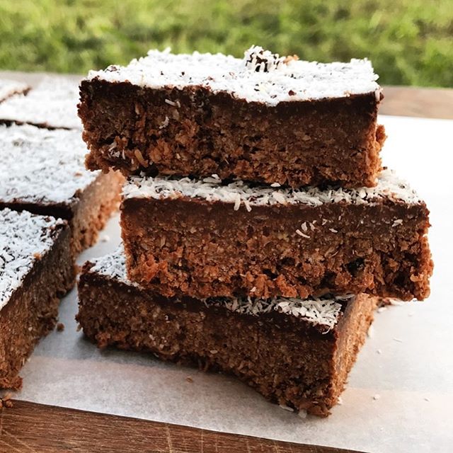 Cacao and Carob Coconut Square