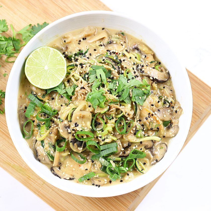 Creamy Asian Mushroom Zucchini Spirals