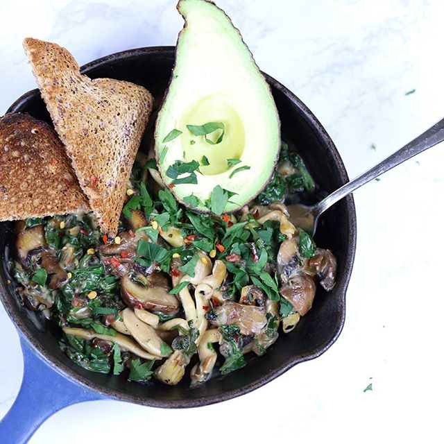 Creamy Herbed Mushrooms & Spinach