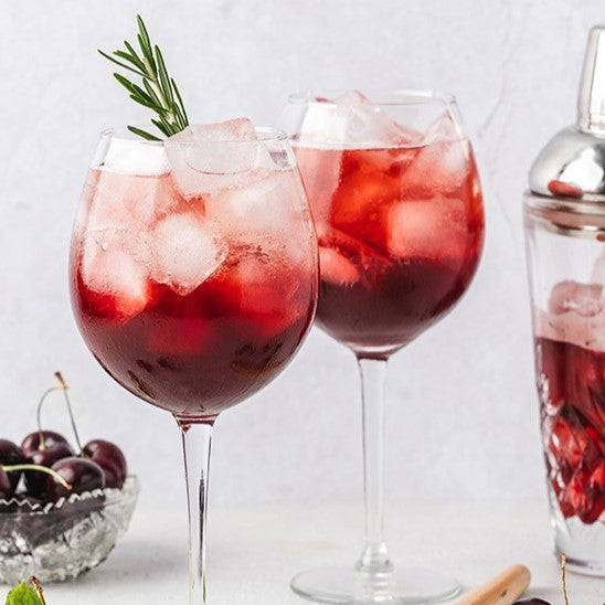 Ginger Cherry Midnight Spritz Mocktail