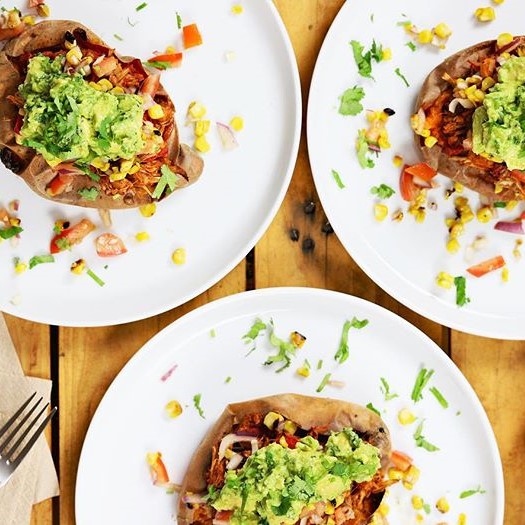 Mexican Jackfruit Stuffed Sweet Potato