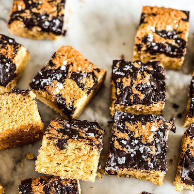 Salted Choc Chunk Brown Butter Blondies