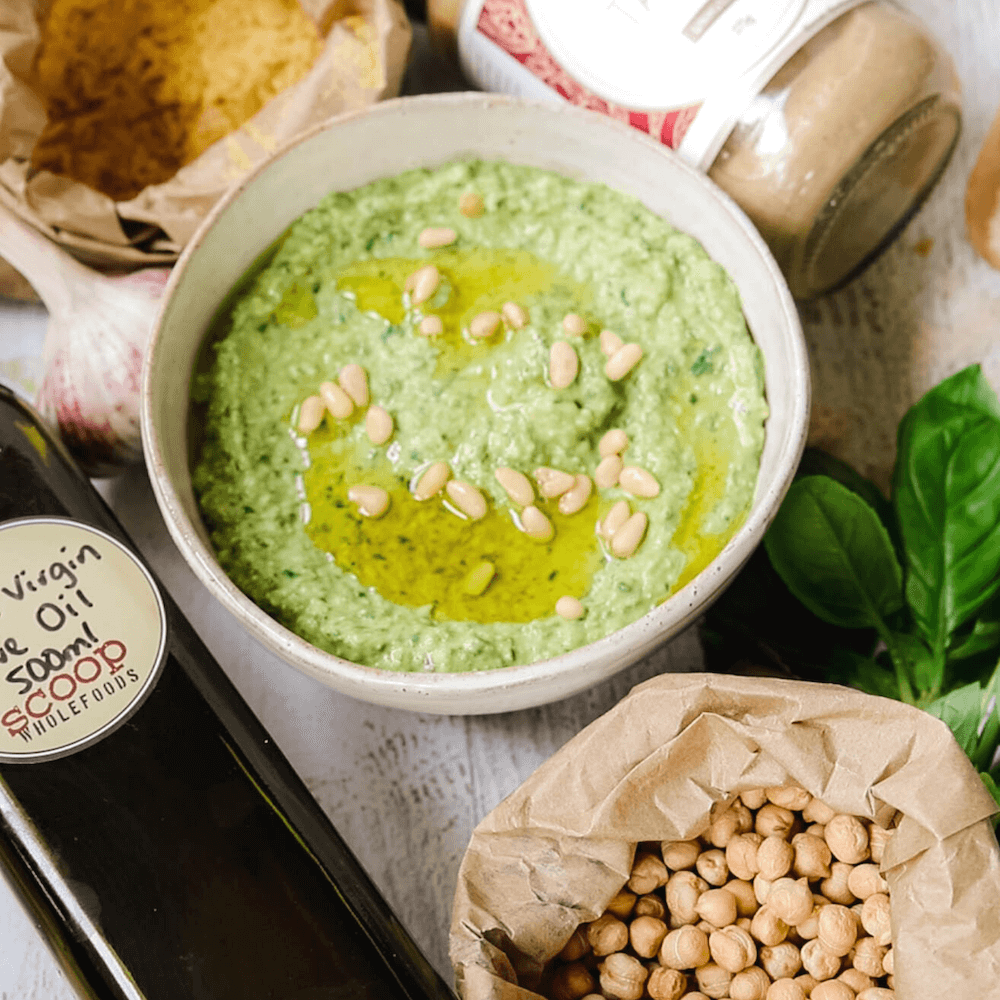 Creamy Pesto Hummus