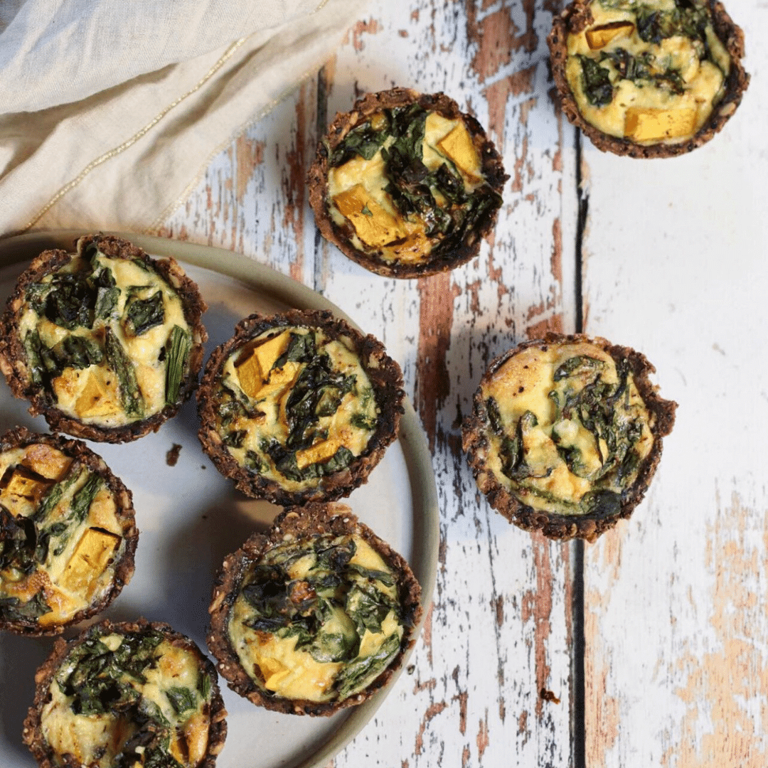 Pumpkin Asparagus & Silverbeet Quiches