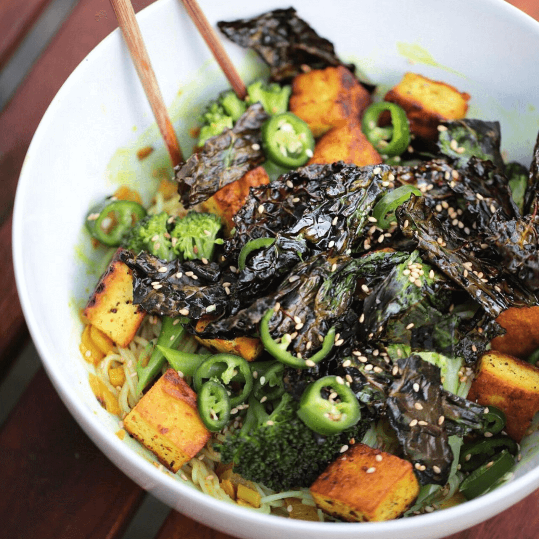 Turmeric Tofu Noodle Bowl
