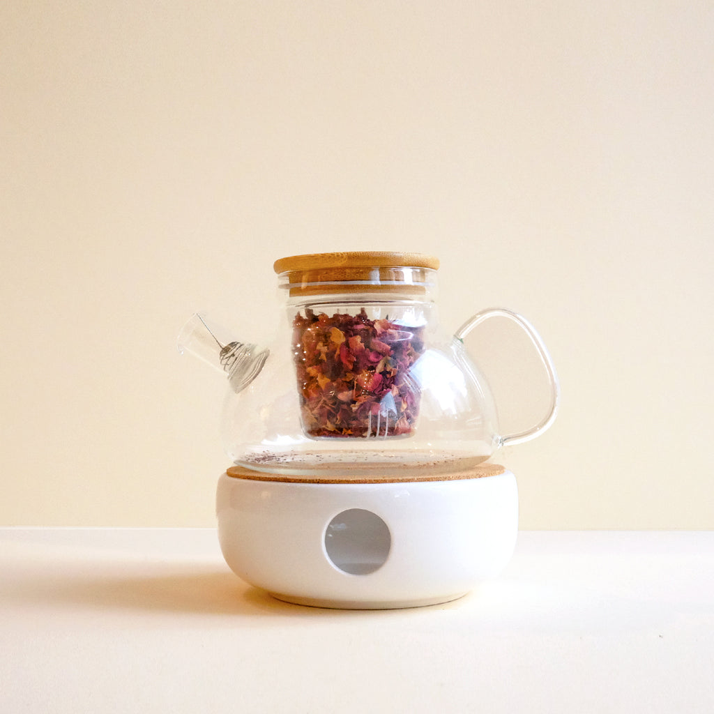 Teapot with ceramic warmer