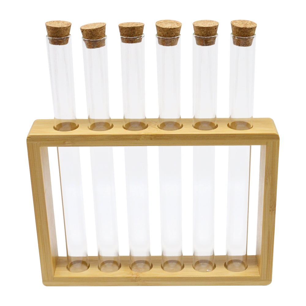 6 Glass Tube 1.7Cm With Stand Kitchen And Dining