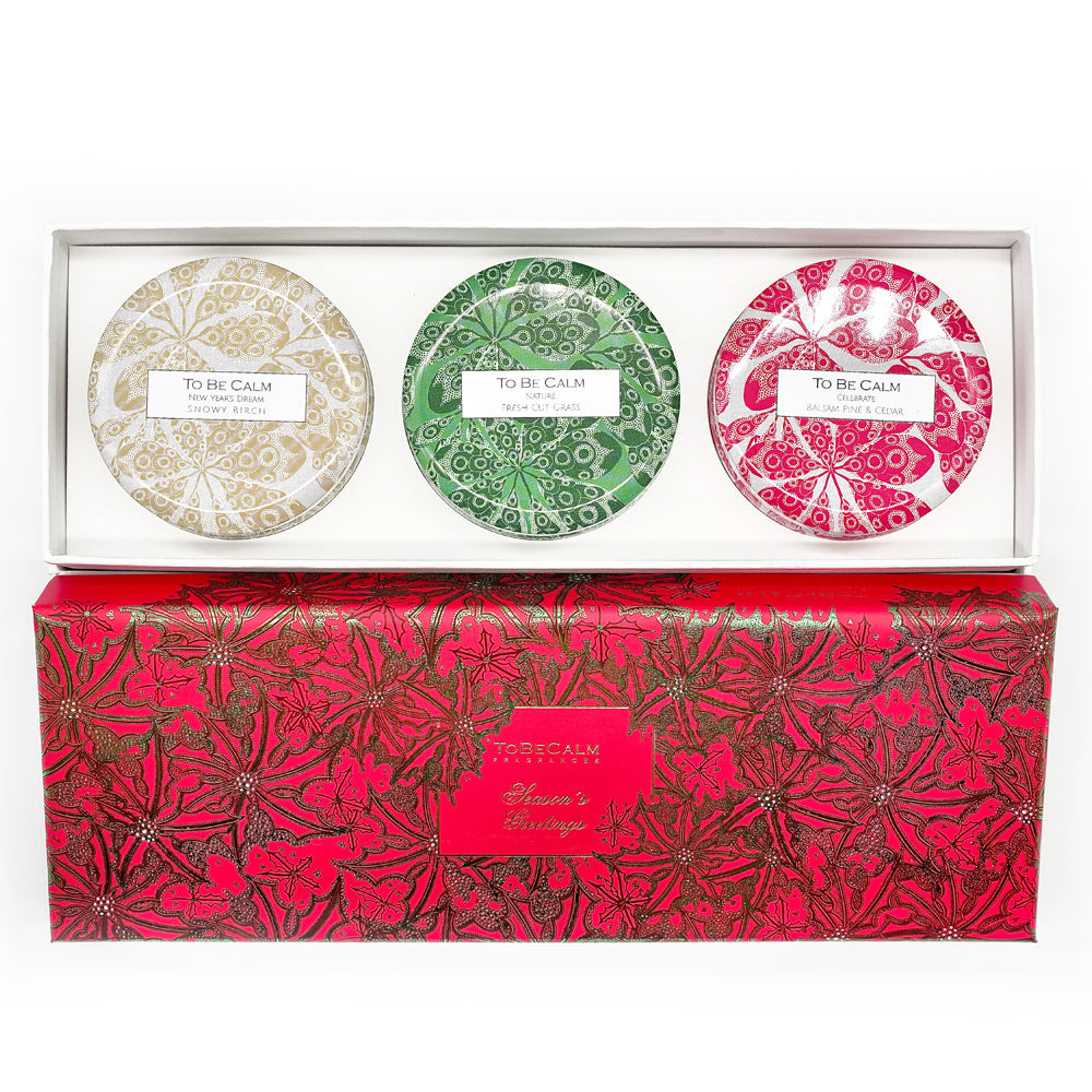 Trio Candle Gift Set - Holly Leaves
