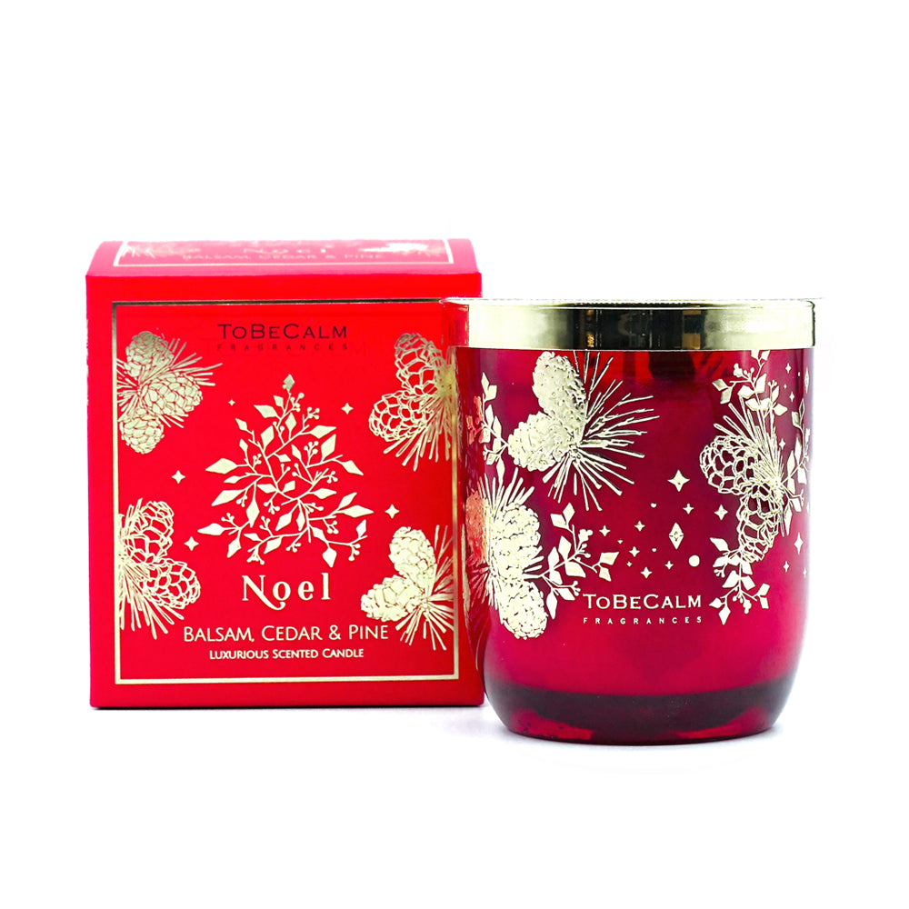 Glass Candle - Red Christmas