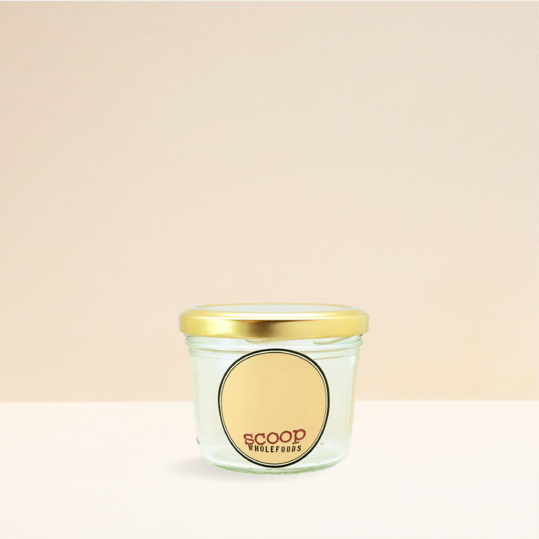 Clear Taper Glass Jar with Gold Cap 230ML Reusable Bag