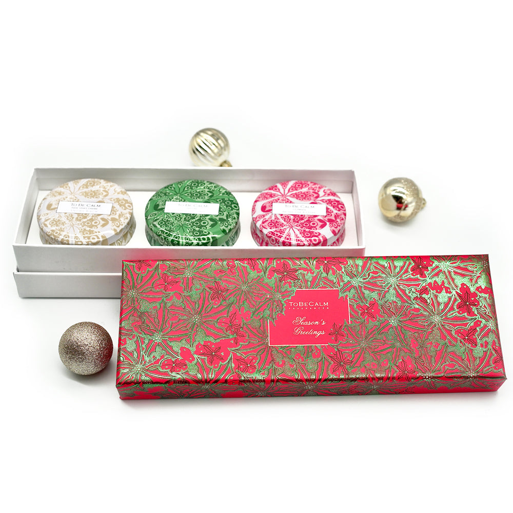 Trio Candle Gift Set - Holly Leaves