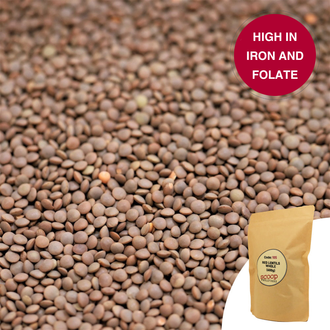 Whole Red Lentils Pouch 600G Grains And Beans