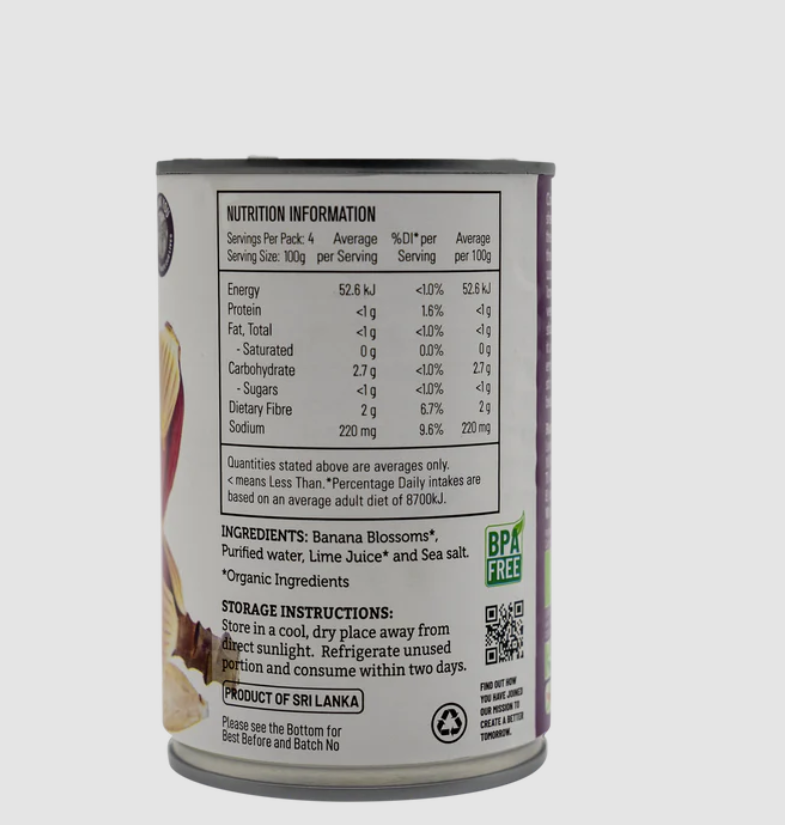 The Tender Table Organic Banana Blossoms (In Brine Solution) 400G Sauce And Paste