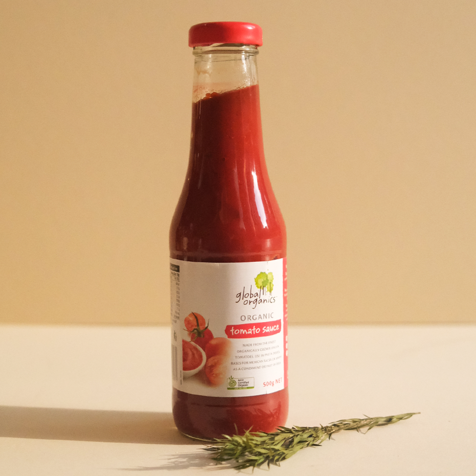 Tomato Ketchup Organic In Glass 500G Sauce And Paste