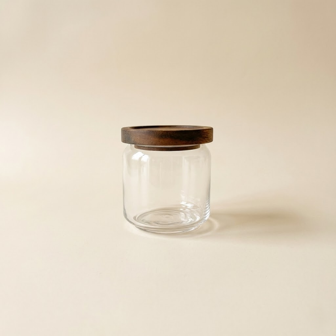 Extra Small Round Stackable Glass Jar 500ML