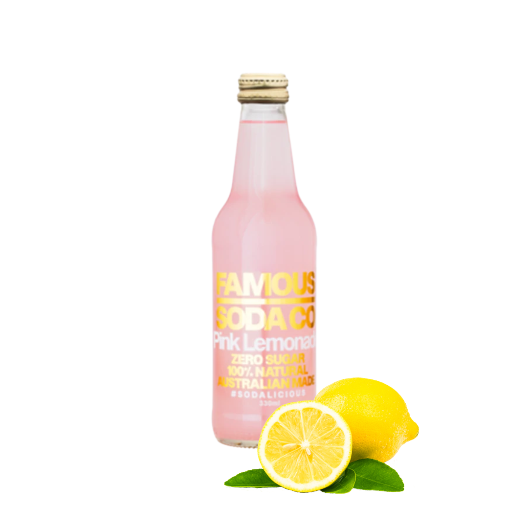 Famous Soda Co Pink Lemonade 330ML Drinks And Juices