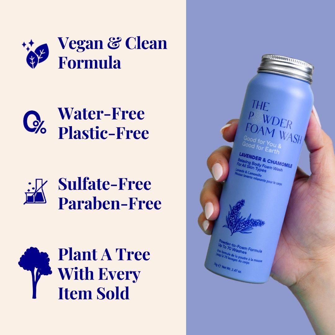 The Powder Shampoo Relaxing Night Body Foam Wash (Butterfly Pea Flower, Lavender & Chamomile)