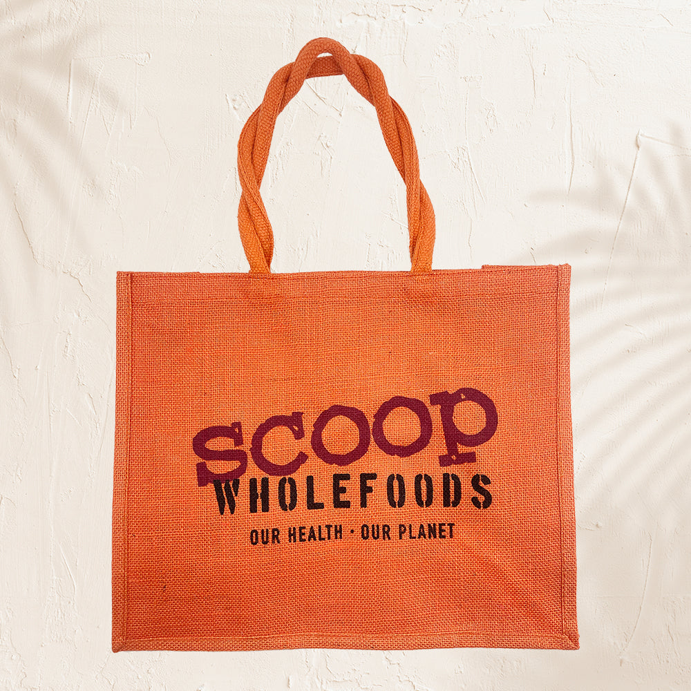 Orange Hessian Large Reusable Bag