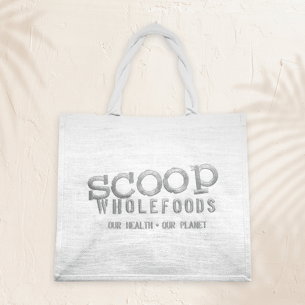 White Hessian Large Reusable Bag