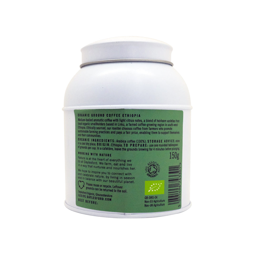 Organic Ethiopian Ground Coffee Tin Coffee