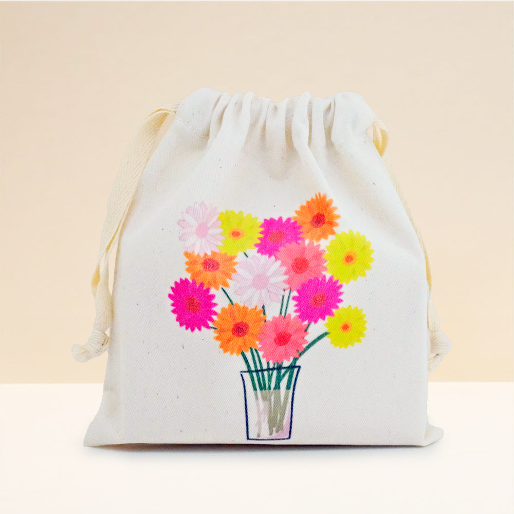 Drawstring Bag Gerbera Bouquet Cb Kitchen And Dining