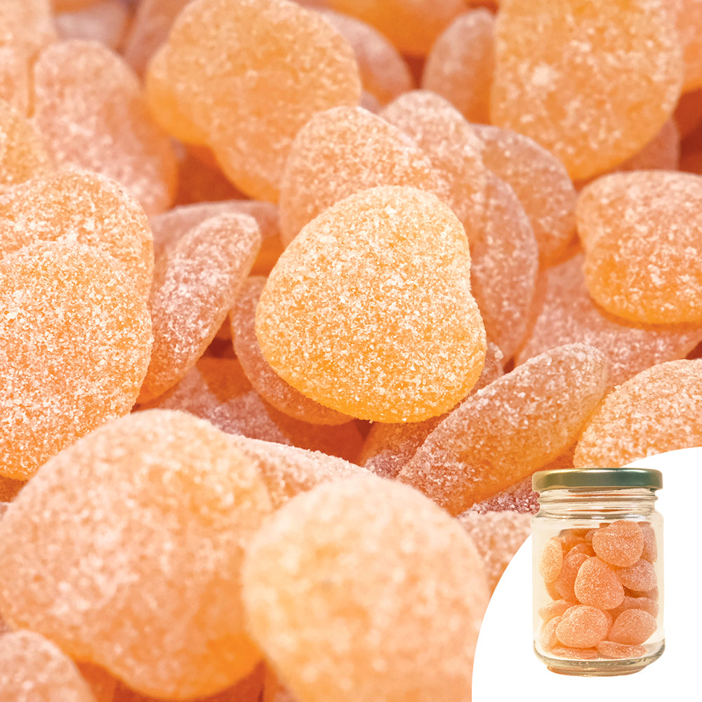 Prebiotic Sour Peach Gummy Hearts 100G