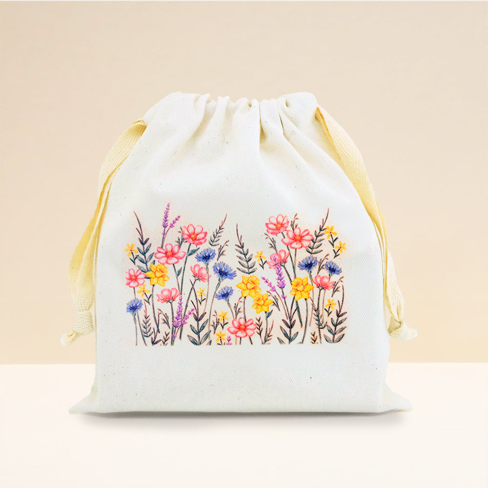Drawstring Bag Floral And Wildlife Cb Kitchen And Dining