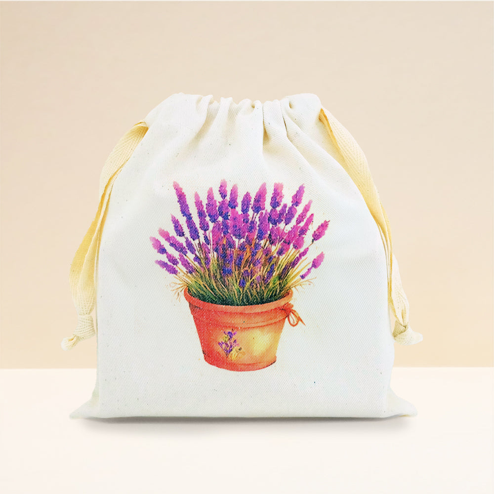 Drawstring Bag  Lavender In The Pot Cb Kitchen And Dining