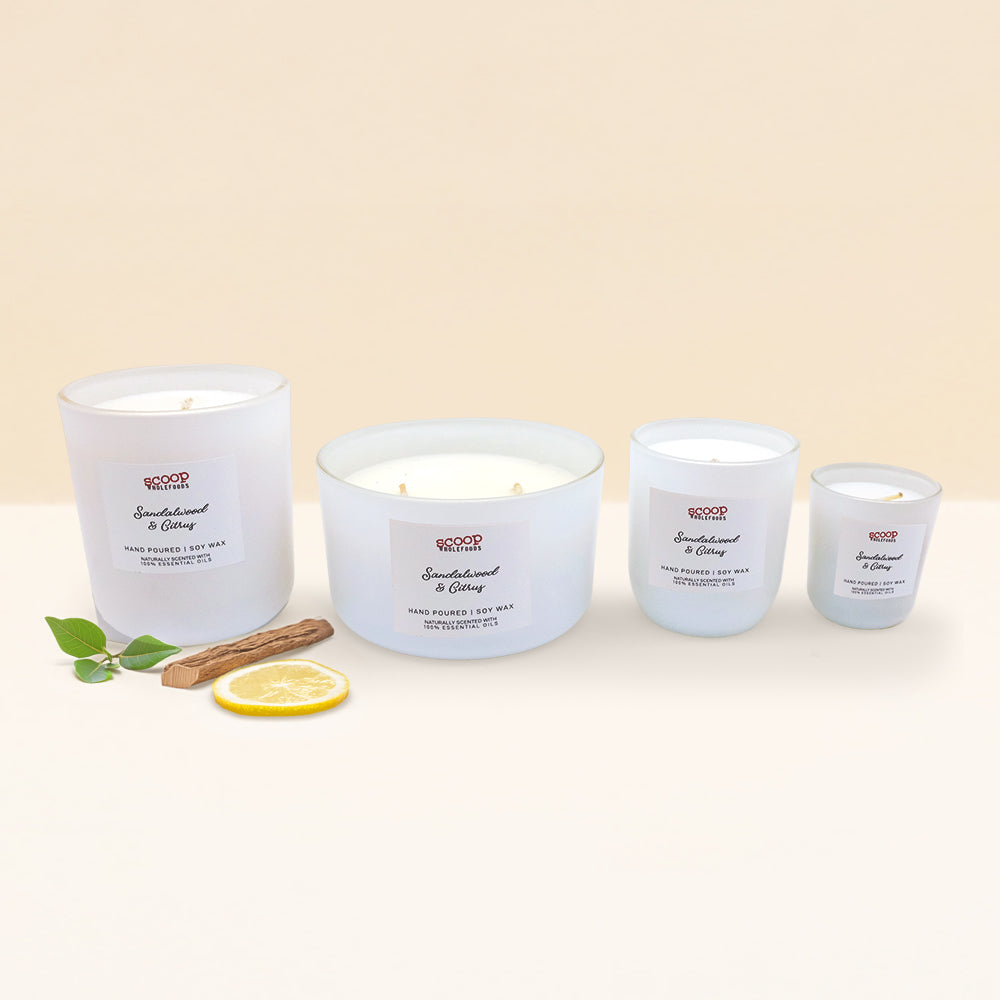Soy Wax Candle in Sandalwood & Citrus Home And Living