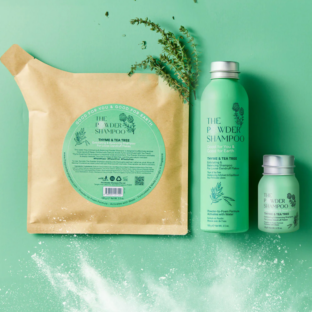 The Powder Shampoo Exfoliating & Balancing Shampoo (Thyme & Tea Tree) Refill 100G