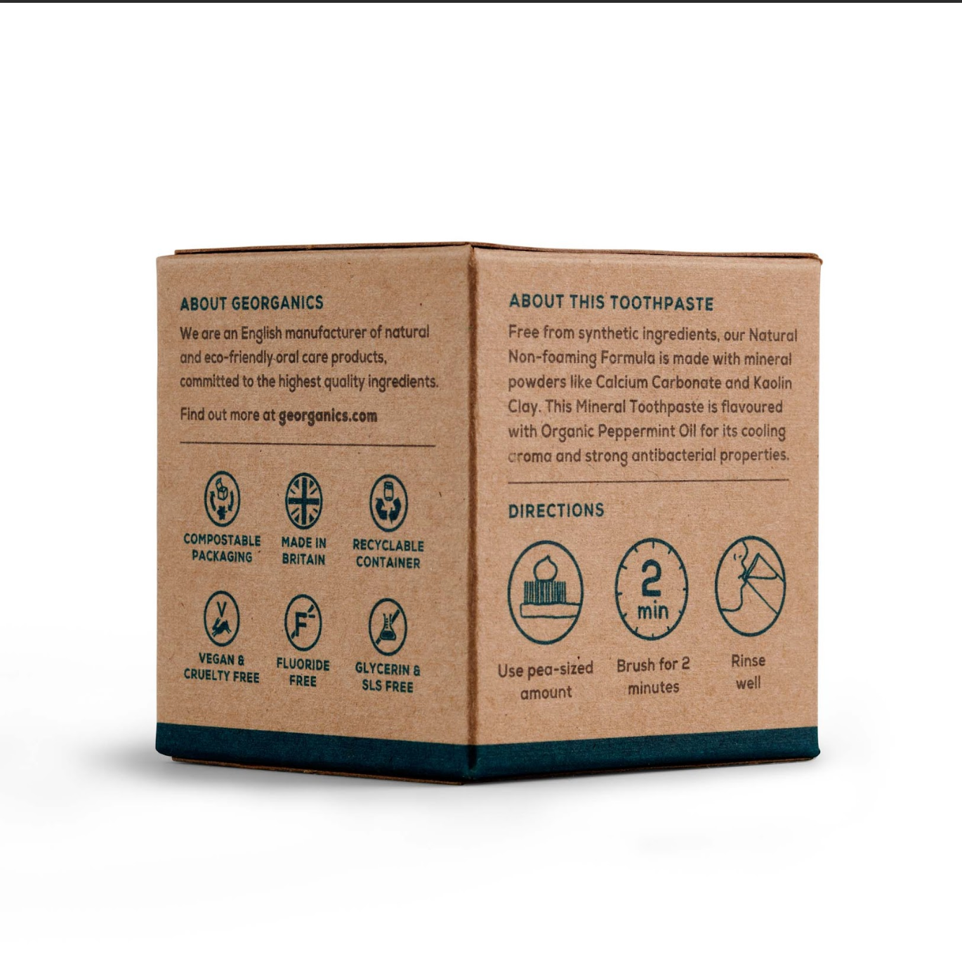 Georganics Mineral Toothpaste English Peppermint 60ML Beauty And Bath