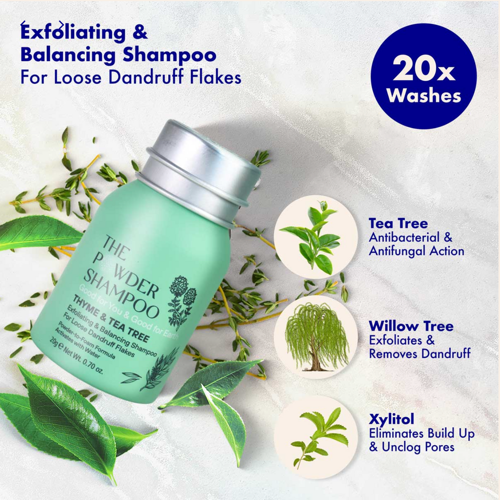 The Powder Shampoo Exfoliating & Balancing Shampoo (Thyme & Tea Tree) 20G