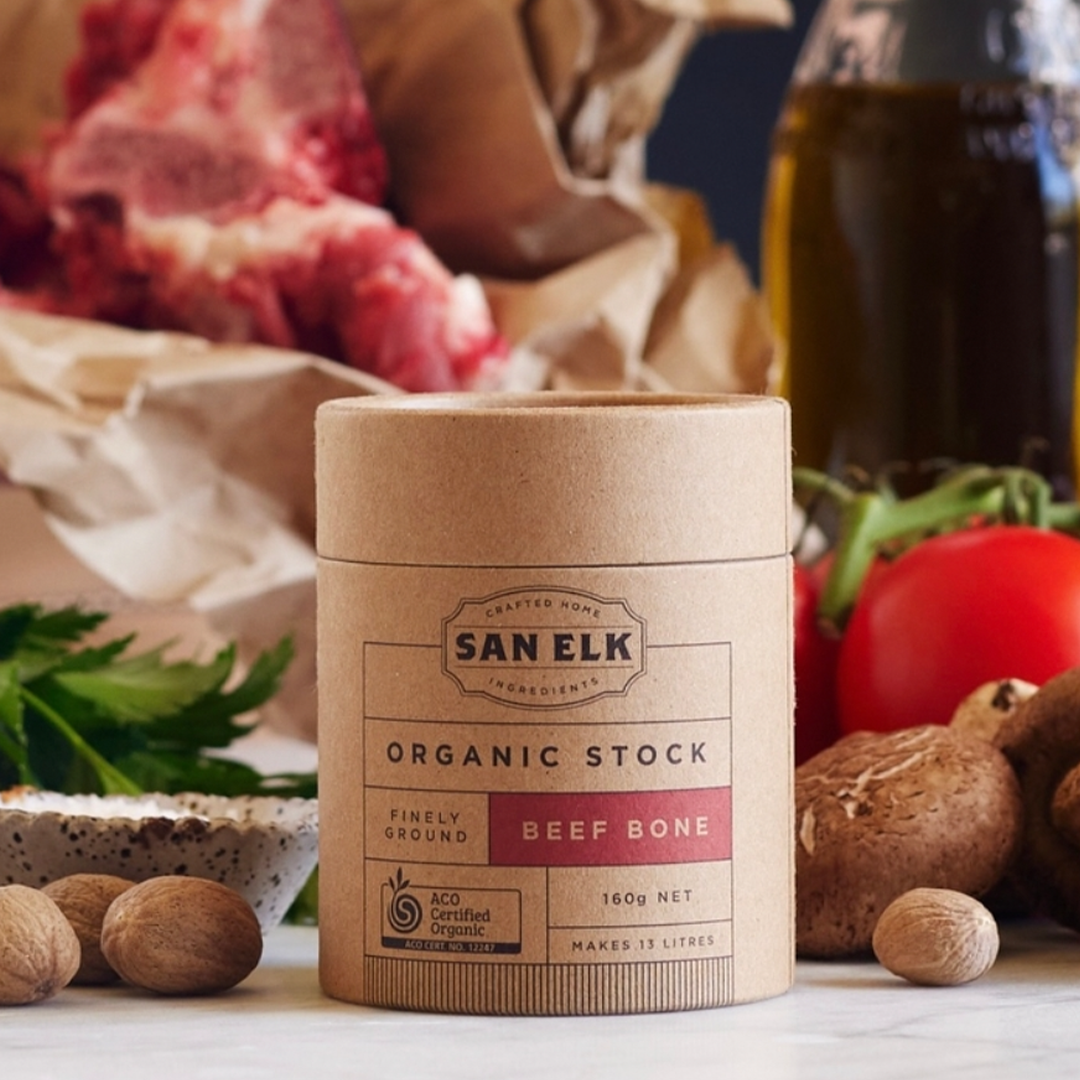 San Elk Organic Beef Bone Stock Ground 160G Seasonings And Condiments