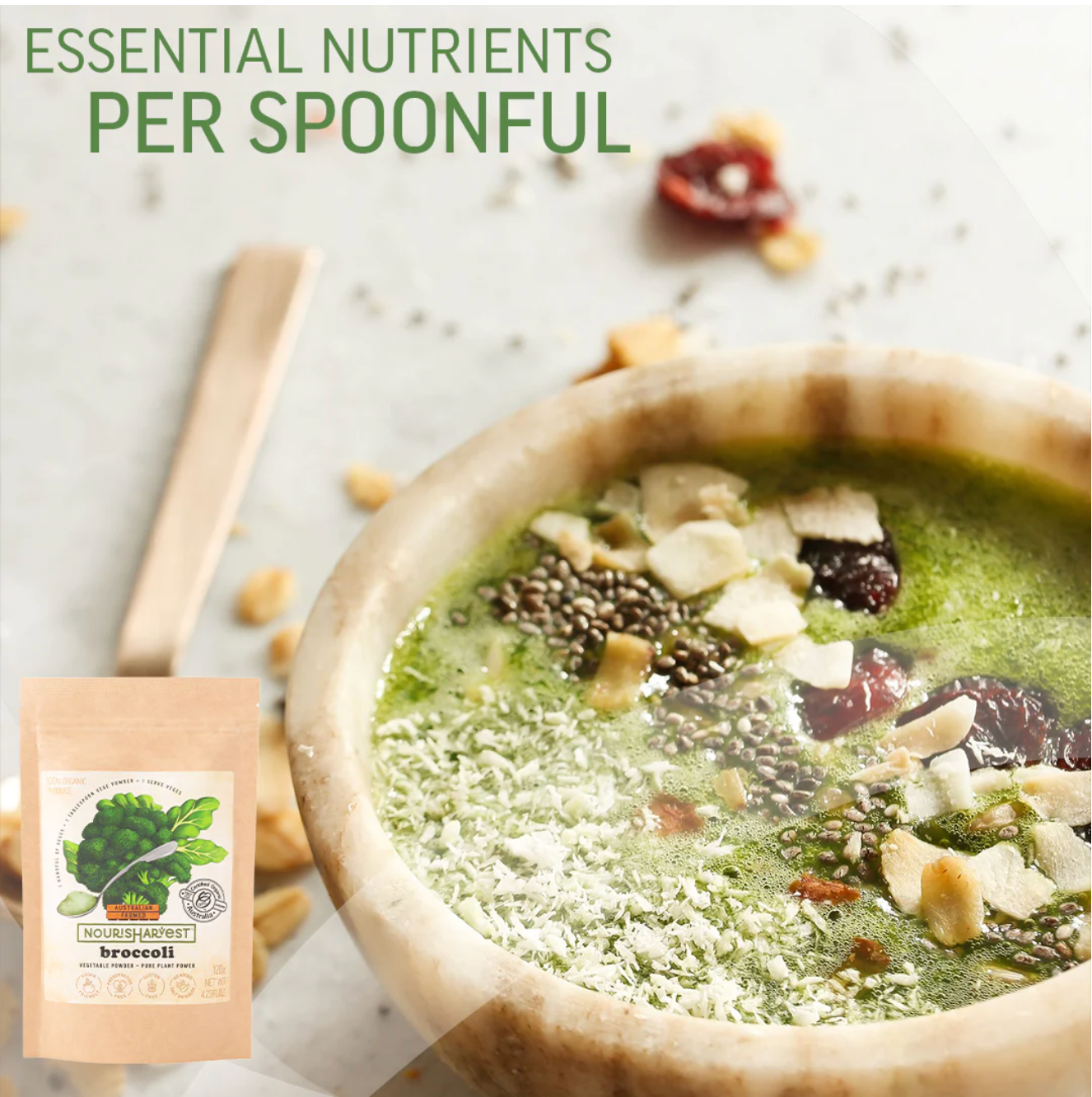 Australian Broccoli Org Veg Powder - 120G Sauce And Paste