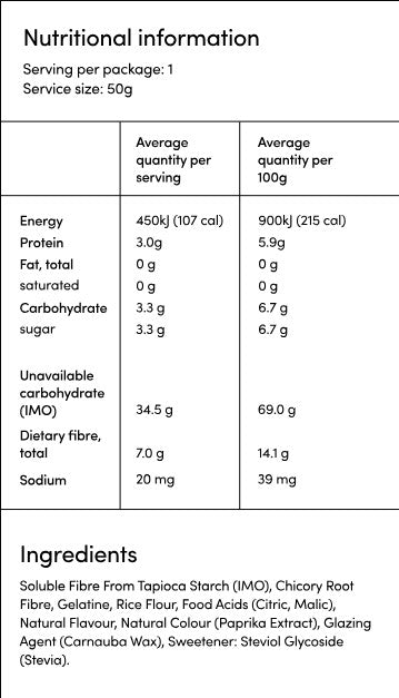 Prebiotic Sour Peach Gummy Hearts 100G Superfood