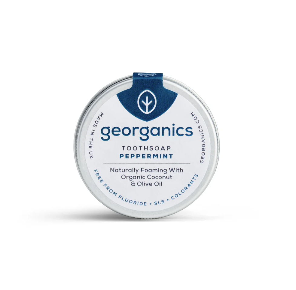 Georganics Toothsoap Peppermint 30ML Tin Beauty And Bath