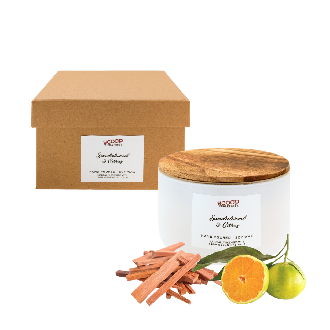 Soy Wax Candle in Sandalwood & Citrus Home And Living