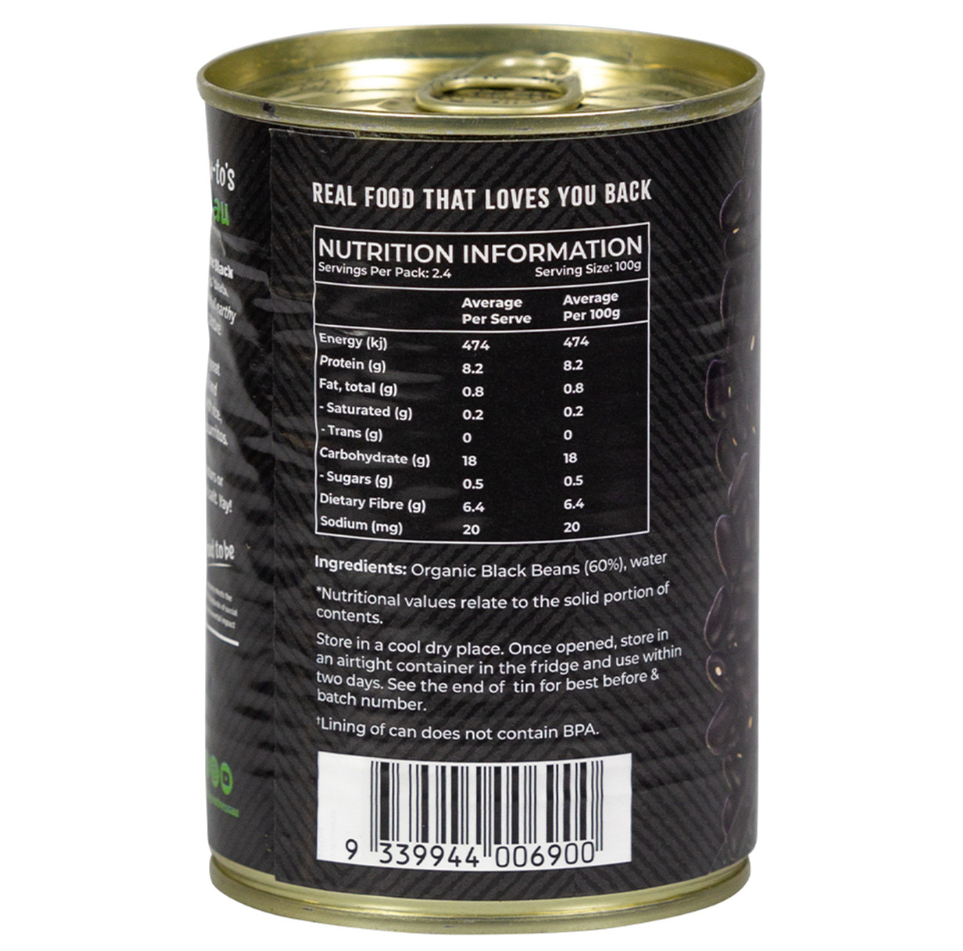 Organic Black Beans In Water 400G Canned Food