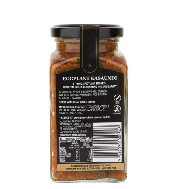 Goan Cuisine Eggplant Kasundi  220G