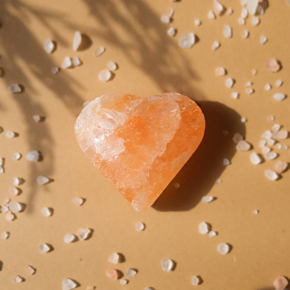 Rock Salt Massage Heart Stones (Palm Size) Salts
