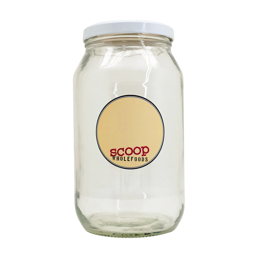Clear Glass Jar with White Cap 2000ML