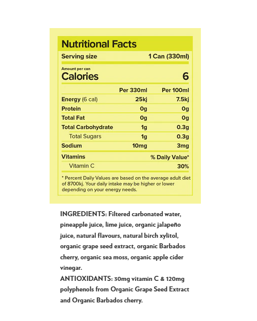Kreol Antioxidant Infusion Pineapple Jalapeno & Lime  330ml Drinks And Juices