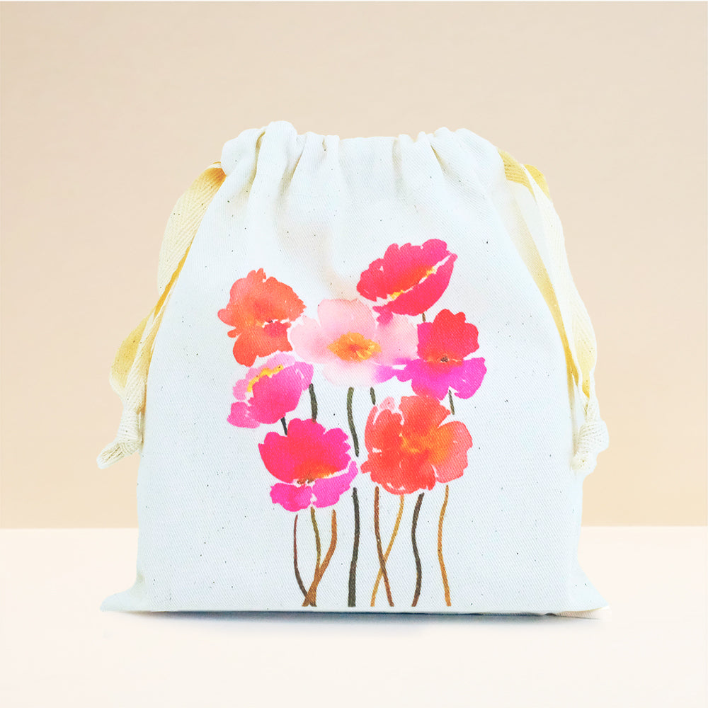 Drawstring Bag Hibiscus Flower Cb