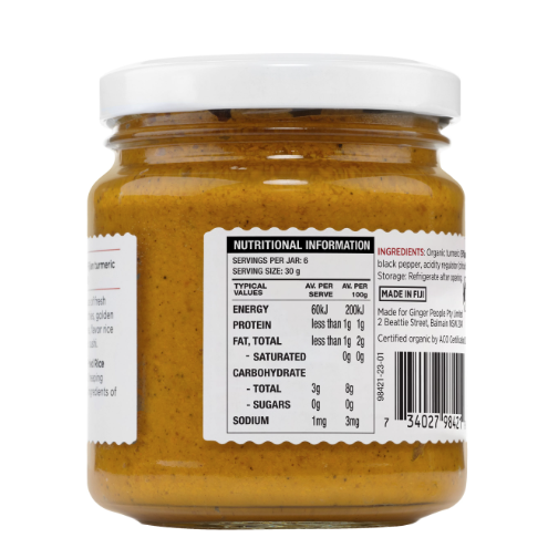 Organic Turmeric Paste 190G Sugar And Syrups