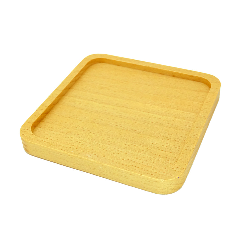 Beech Wood Square Coaster Kitchen And Dining